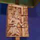 Vintage "Egyptomania" lamp in ceramic and patinated brass