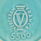 Pair of TURQUOISE BLUE AND GOLD VERCERAM vase