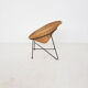 Rattan and metal lounge chair, The Netherlands 1950