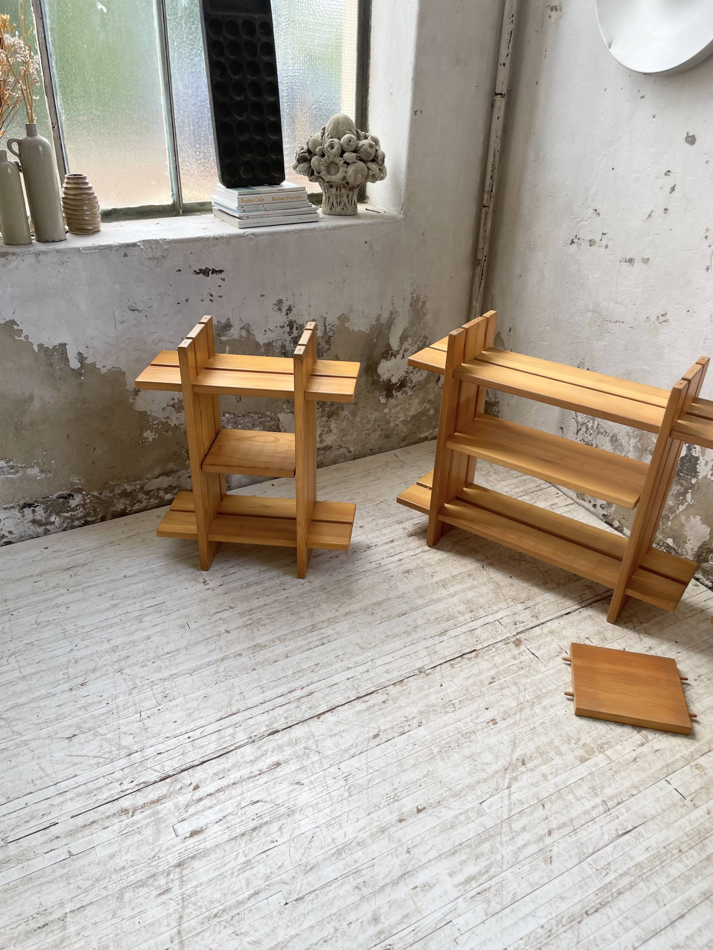4 solid elm shelves Maison Regain
