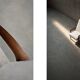 Vintage Mid-Century Scandinavian Modern White Boucle &Teak High Armchair