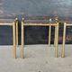 Vintage lancel house, 3 ends of sofa / side tables, in gilded brass bamboo way tbe.