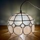 Vintage mother-of-pearl and brass lampshade pendant light