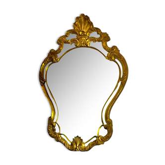 MIRROR with parcloses louis XV style 100 cm X 70 cm in carved and gilded wood