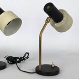 Mid-century Italian adjustable cone table lamps