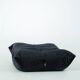 Togo set of chair and pouf in black shiny velvet