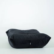 Togo set of chair and pouf in black shiny velvet