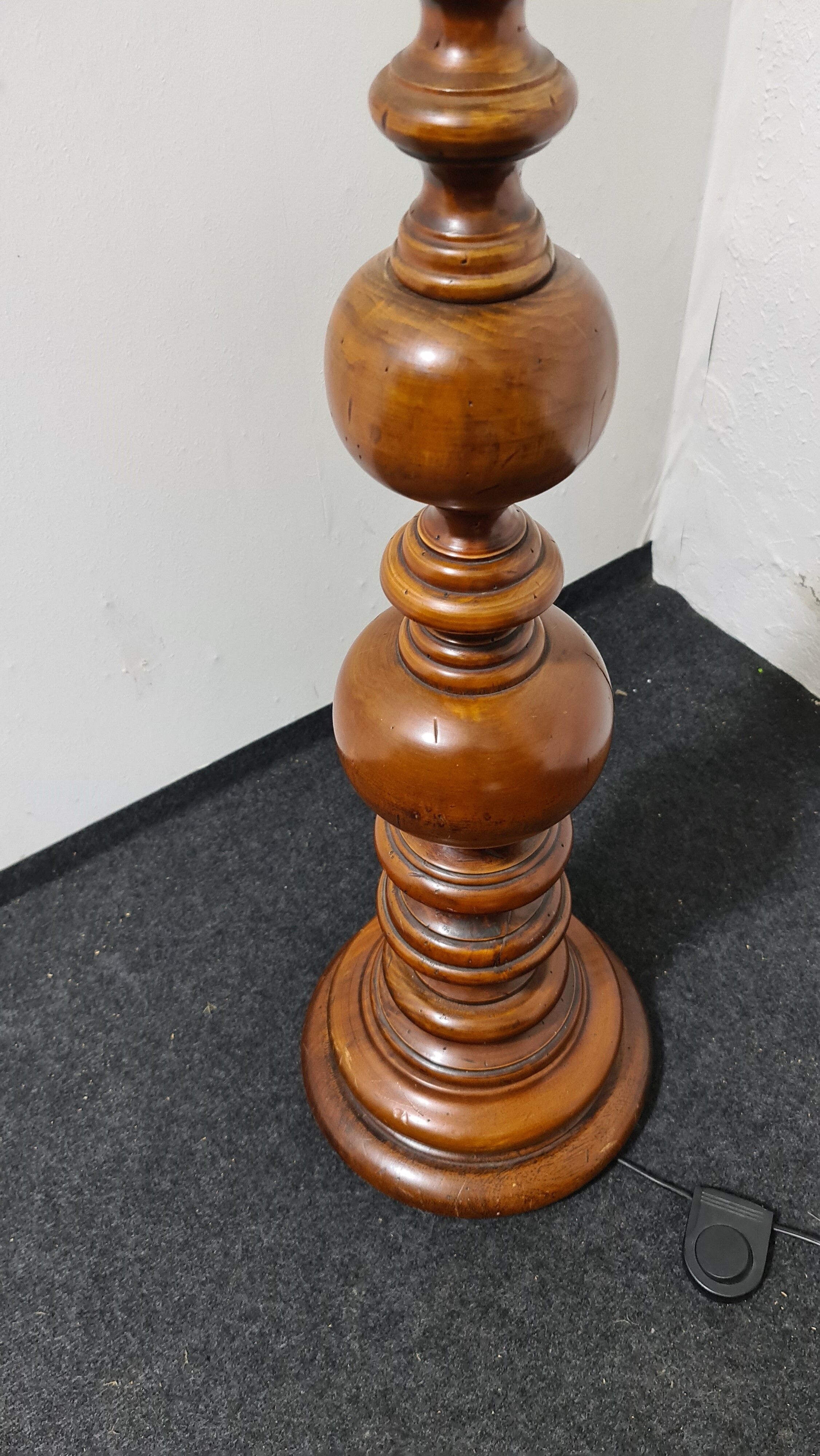 Vintage turned wood floor lamp