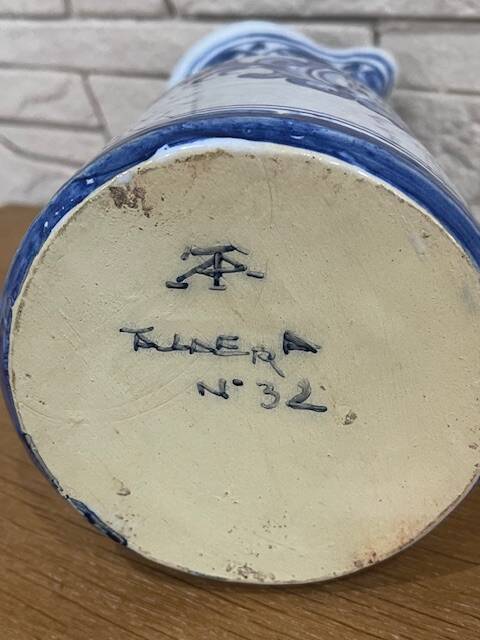 Glazed ceramic wine carafe. talavera sealed.