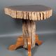 Brutalist teak stool or side table, 13 kg, 2 available D344 /1/