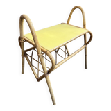 Vintage rattan magazine holder