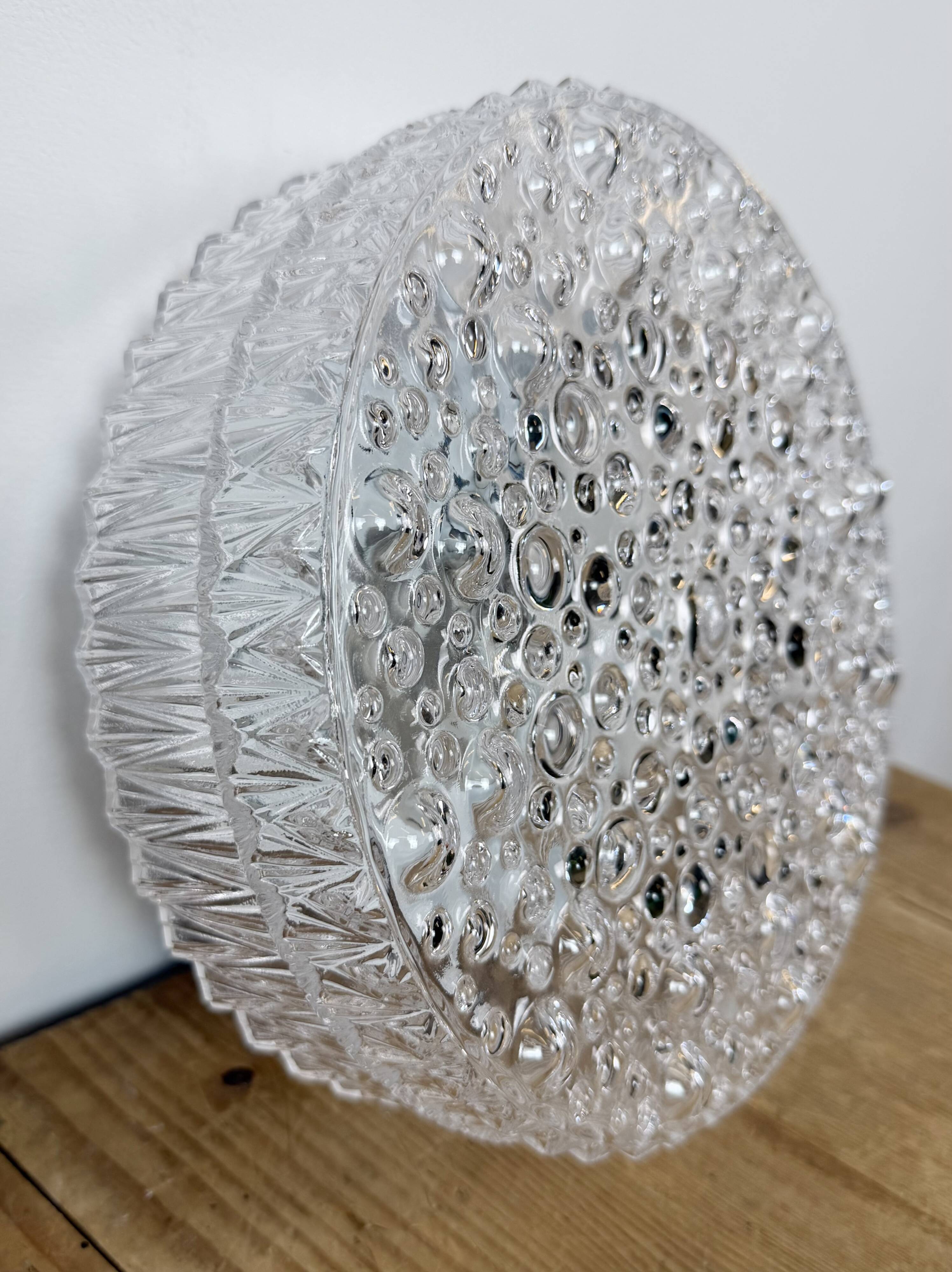 Vintage Glass Wall or Ceiling Light, 1970s