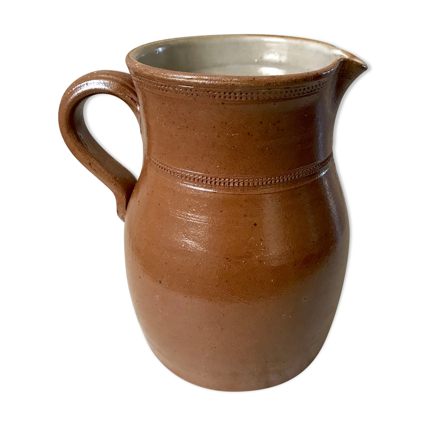 Pitcher in glazed stoneware 70s