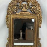 Vintage pediment mirror in gilded wood, XXth