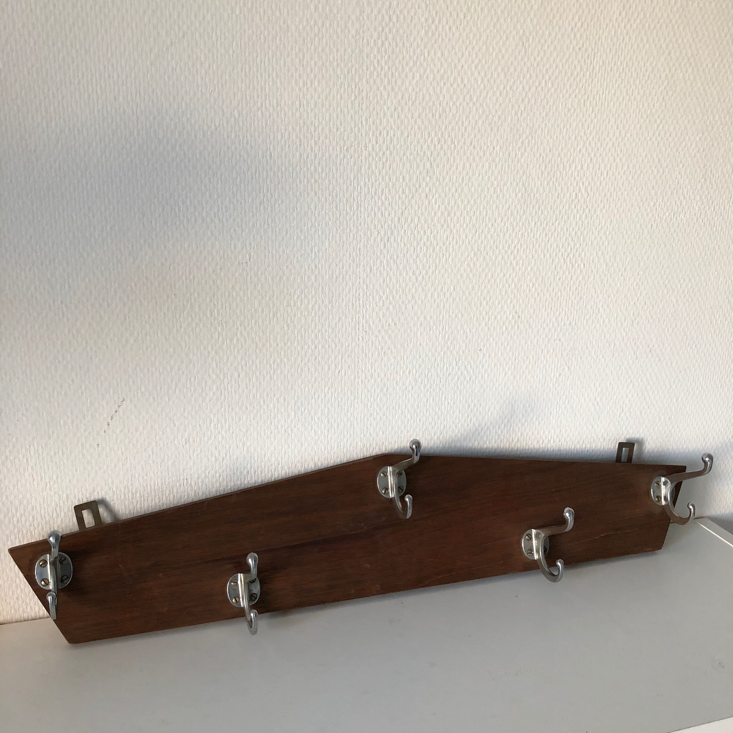 Coat rack 5 vintage 1960 71x13cm hooks