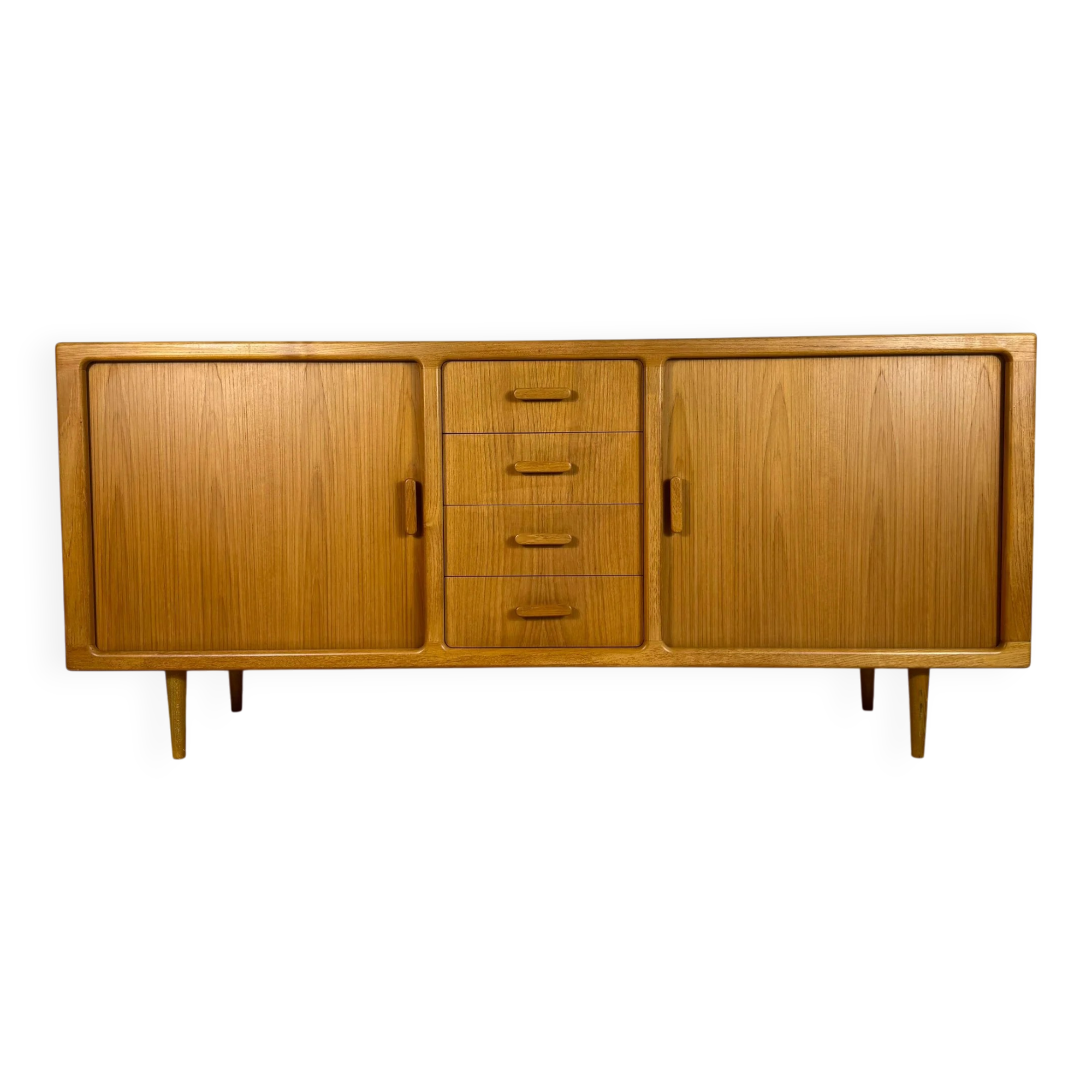 1960s Danish teak vintage buffet with sliding doors and drawers – Mid-Century Modern