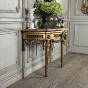 Louis XVI console table in carved and gilded wood, Jura brocatelle marble, 18th century