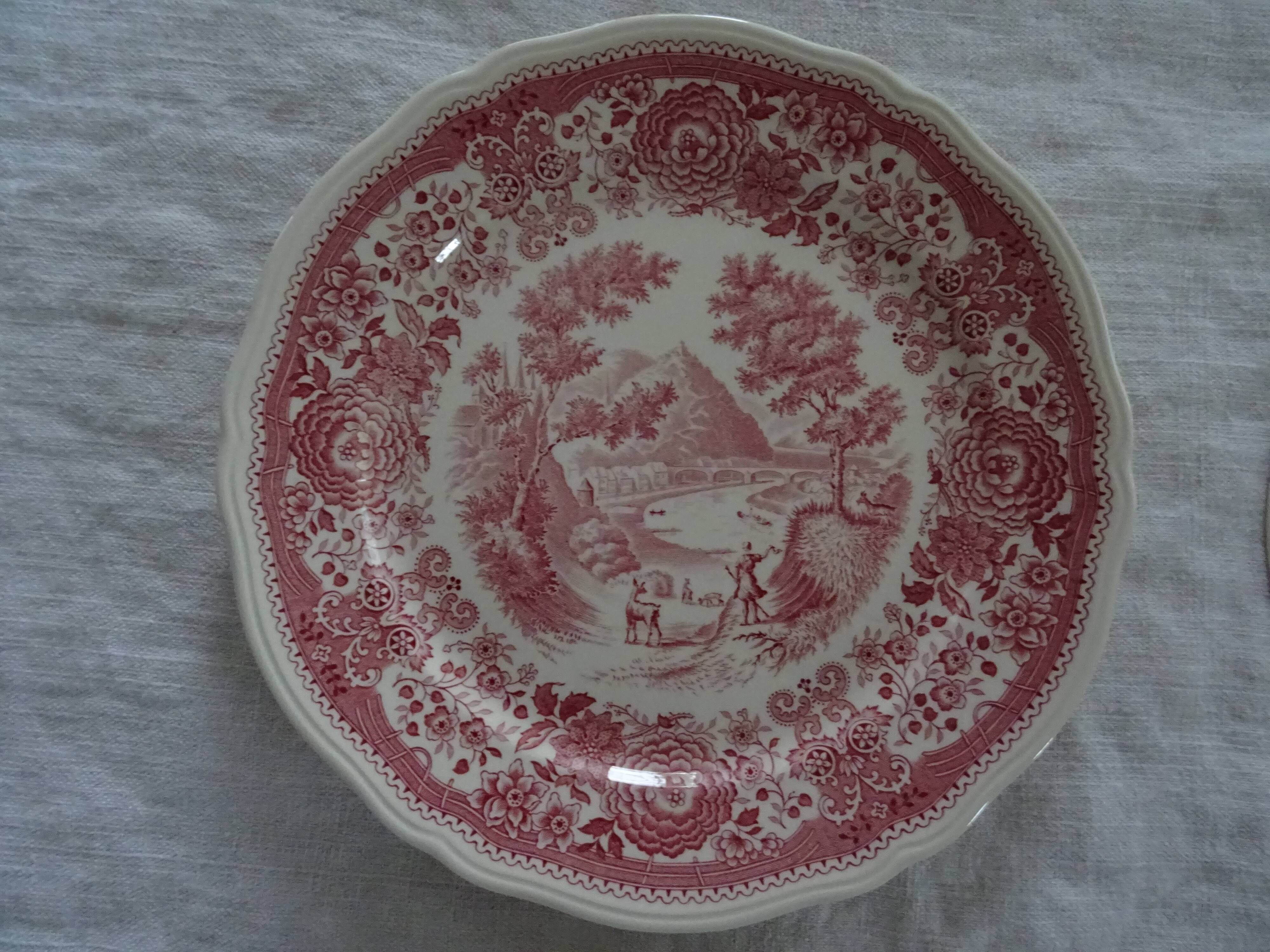 4 flat plates Villeroy and Boch Burgenland pink décor