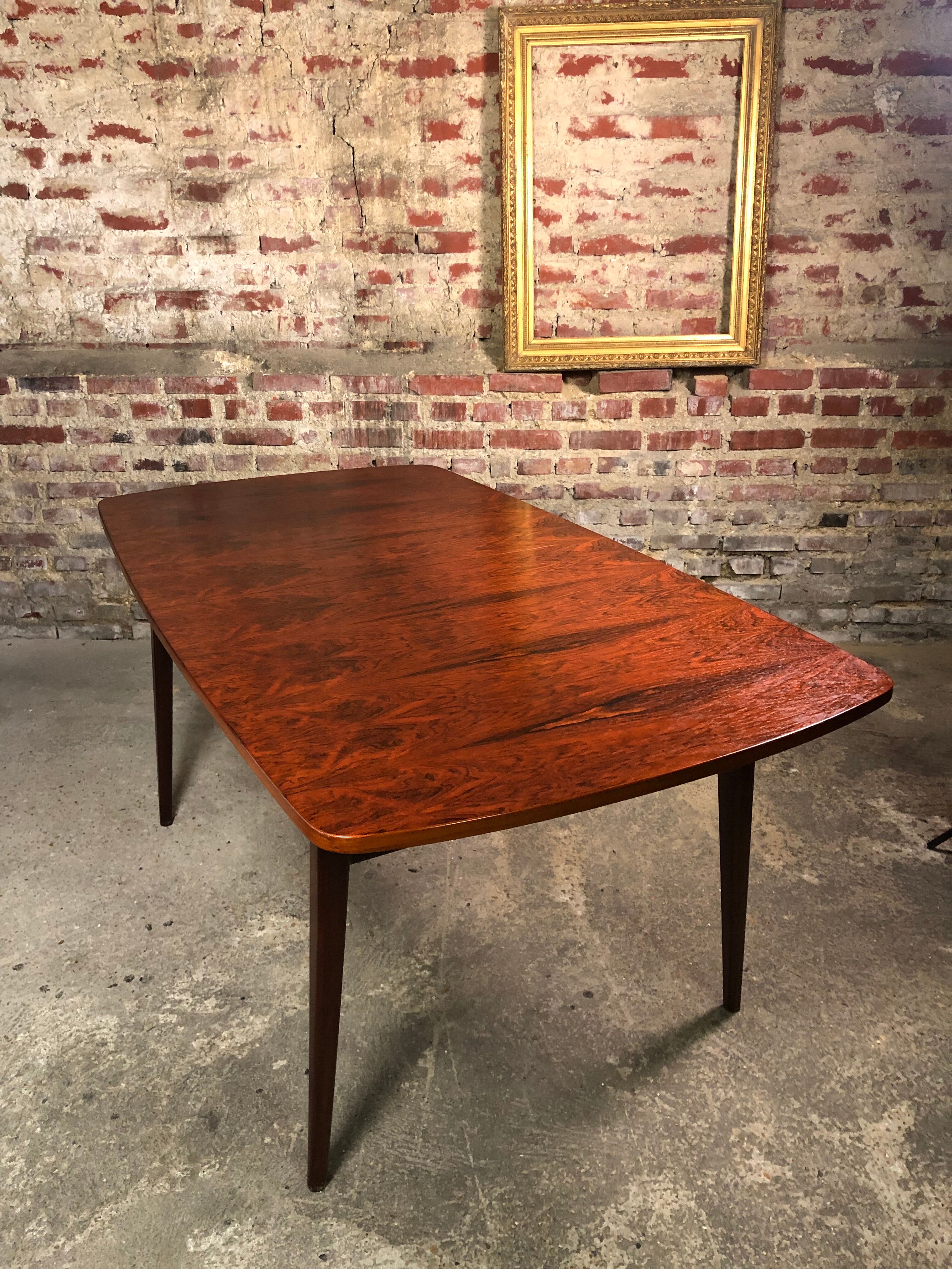 Scandinavian table with rosewood extensions from Rio vintage 1960