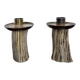 Antique deer wood candlesticks