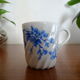 6 tasses café porcelaine Limoges Haviland - Cerisier bleu -Cotes torses