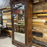 Walnut mirrored cabinet