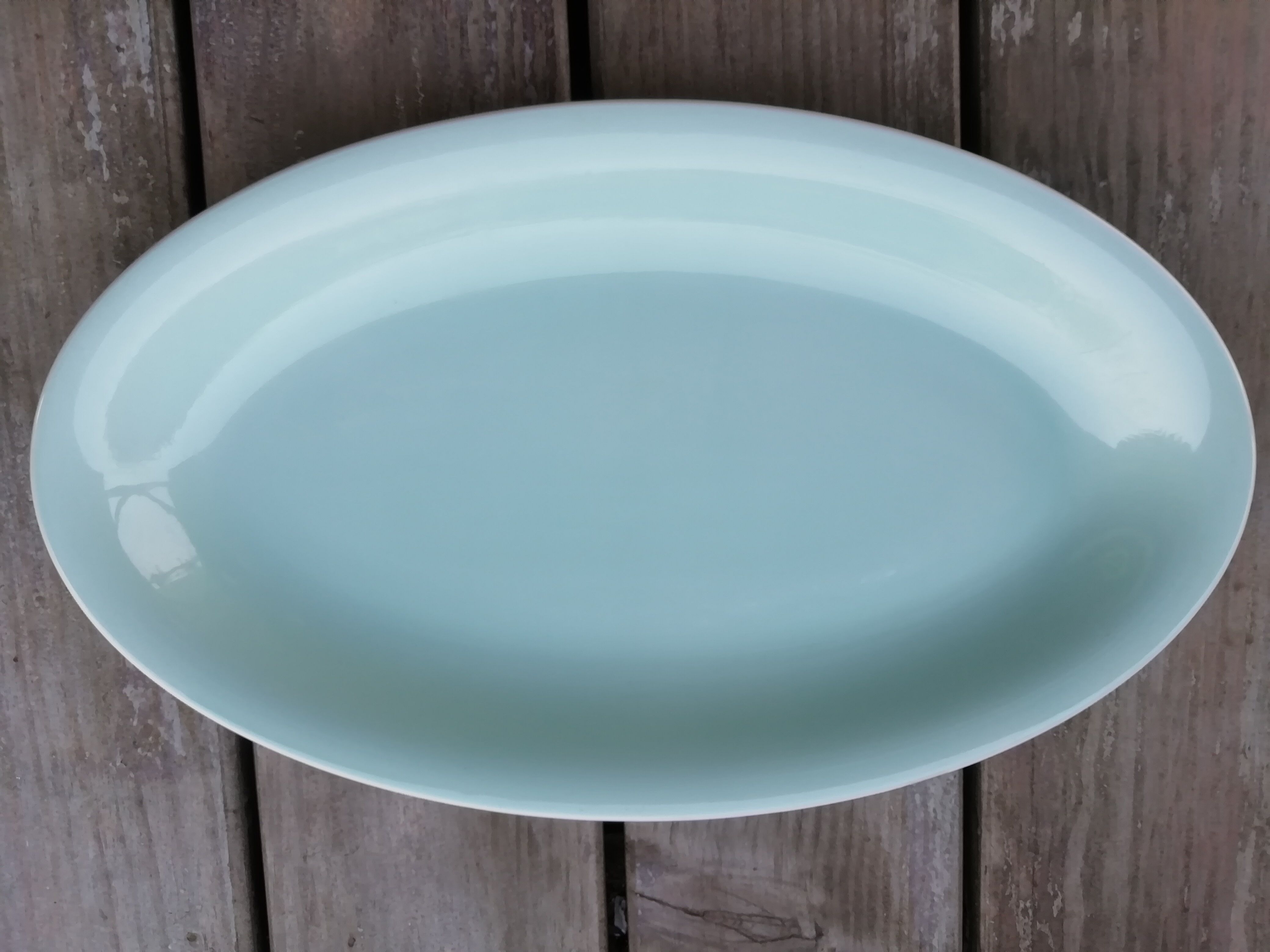 Blue oval dish