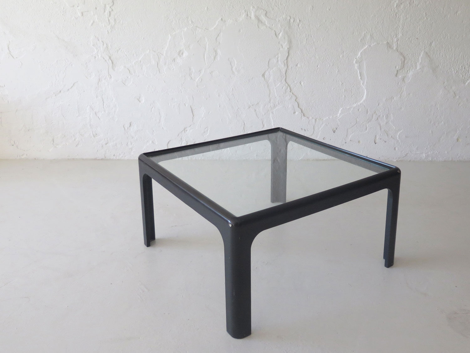 Italian glass top coffee table, 1970s