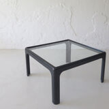 Italian glass top coffee table, 1970s