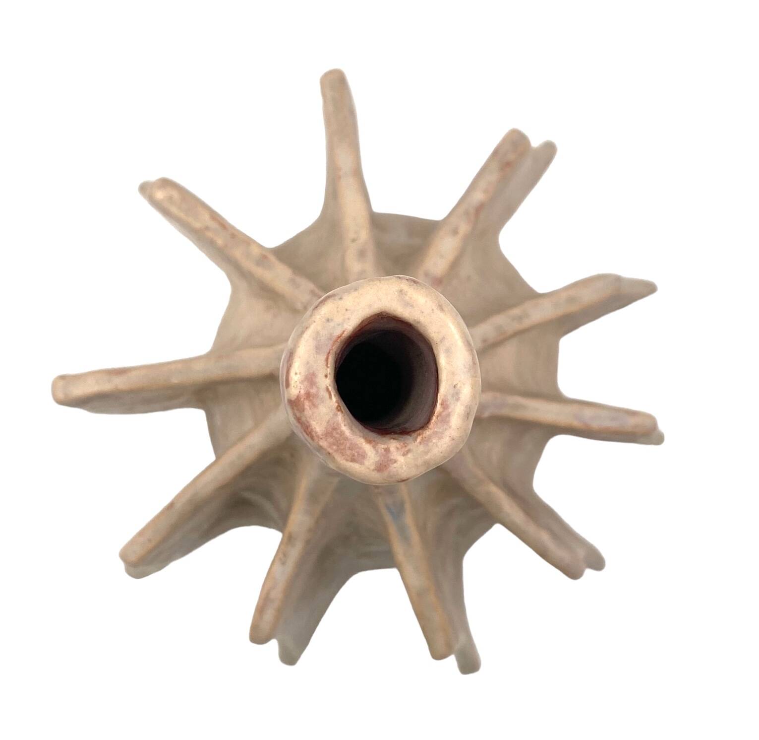 Organic modern white earthenware vase, France 1970s