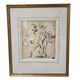 Framed drawing after an old master – Study of horses and male figures