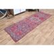 Vintage Turkish Vintage Oushak Pink Purple Runner Rug 88x291
