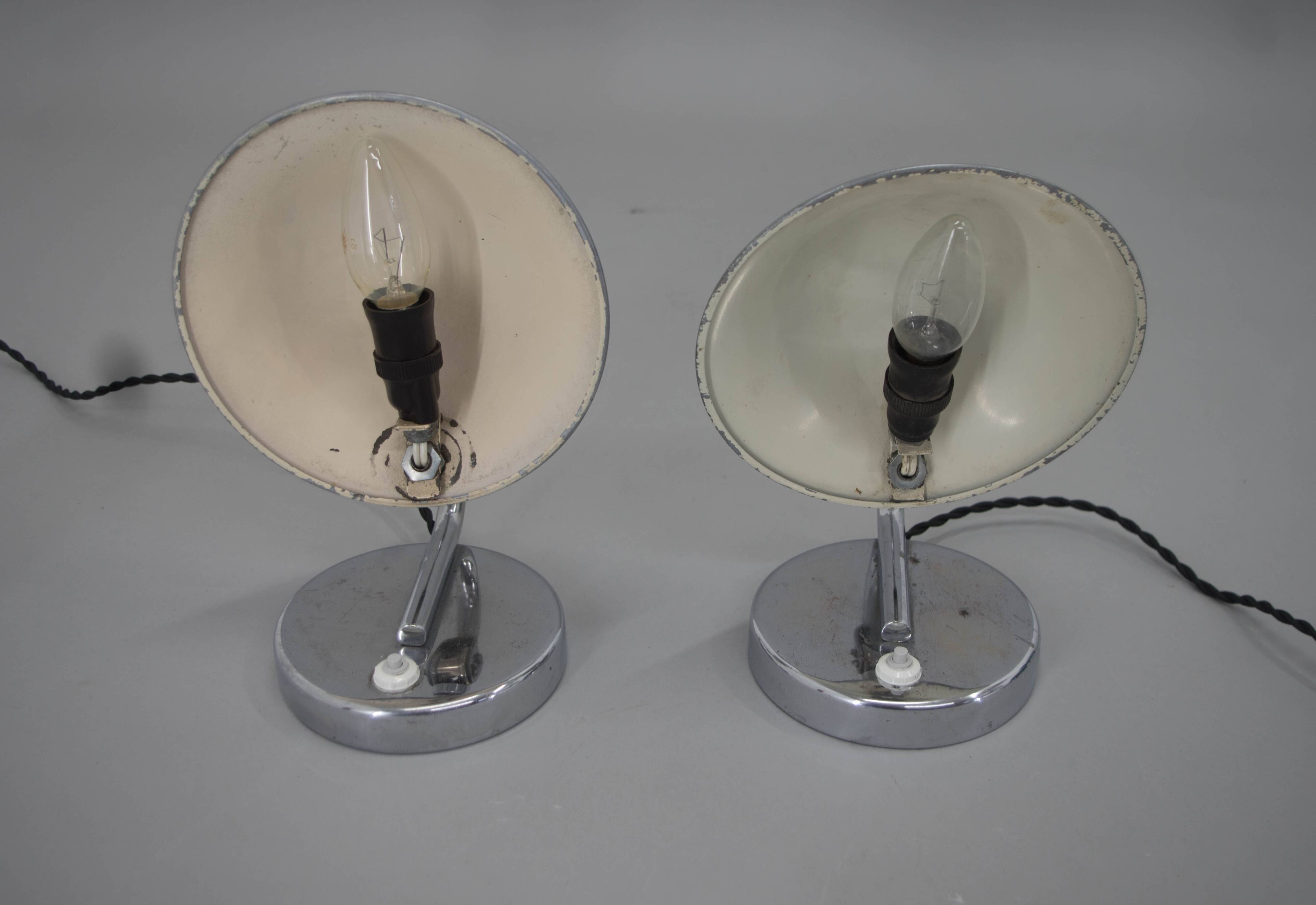 Set of Two Table/Bedside Lamps by Napako, 1930s