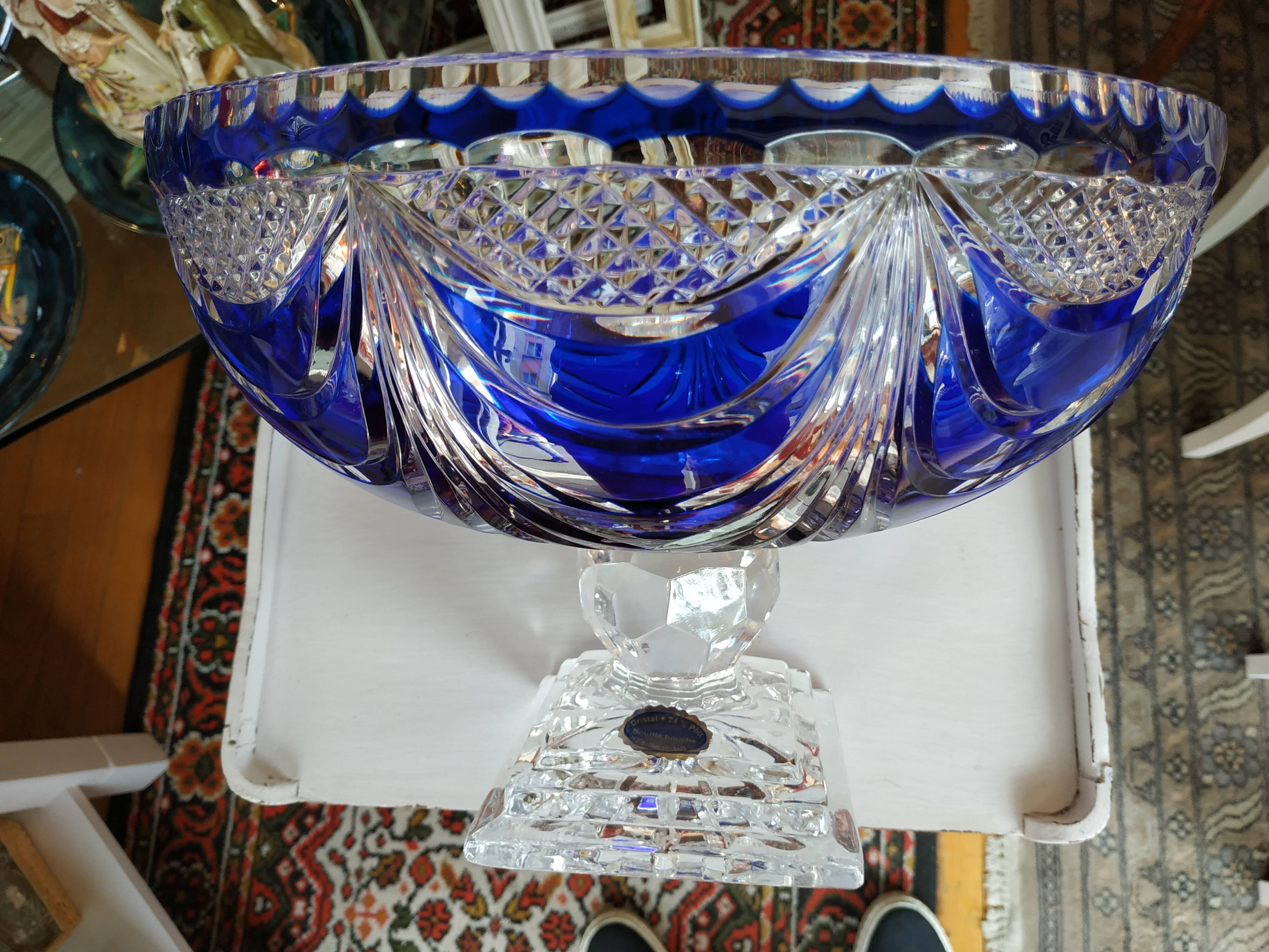 Blue Lorraine crystal cup