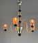 Venetian chandelier in gold and dark blue Murano glass, 5 light arms, circa 1960