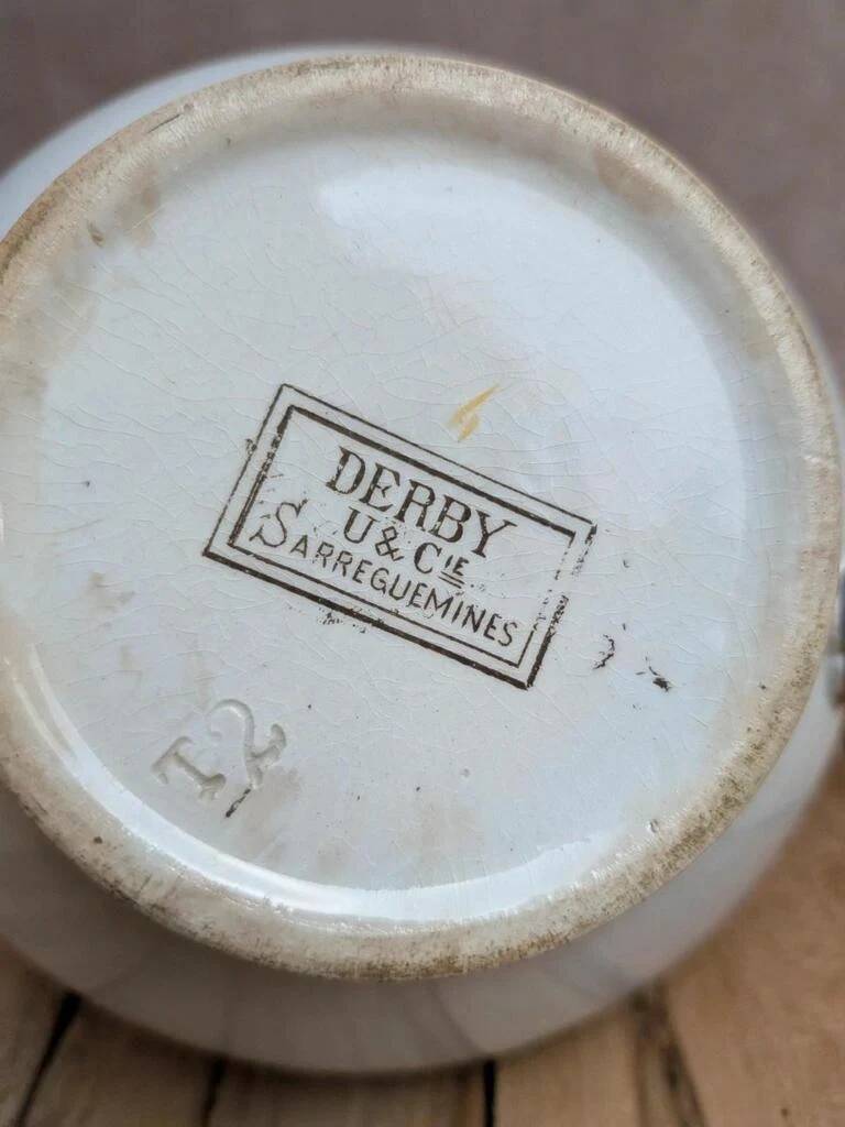 Old milk jug Sarreguemines U&c – Ironstone – Derby polychrome model