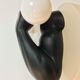 "Haltère" sconce by J.C. Peiré 1980, black ceramic