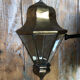 Old brass wall lamp + glass + vintage mirror back