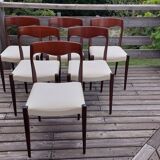 Set of 6 vintage Scandinavian chairs by Niels Otto Moller