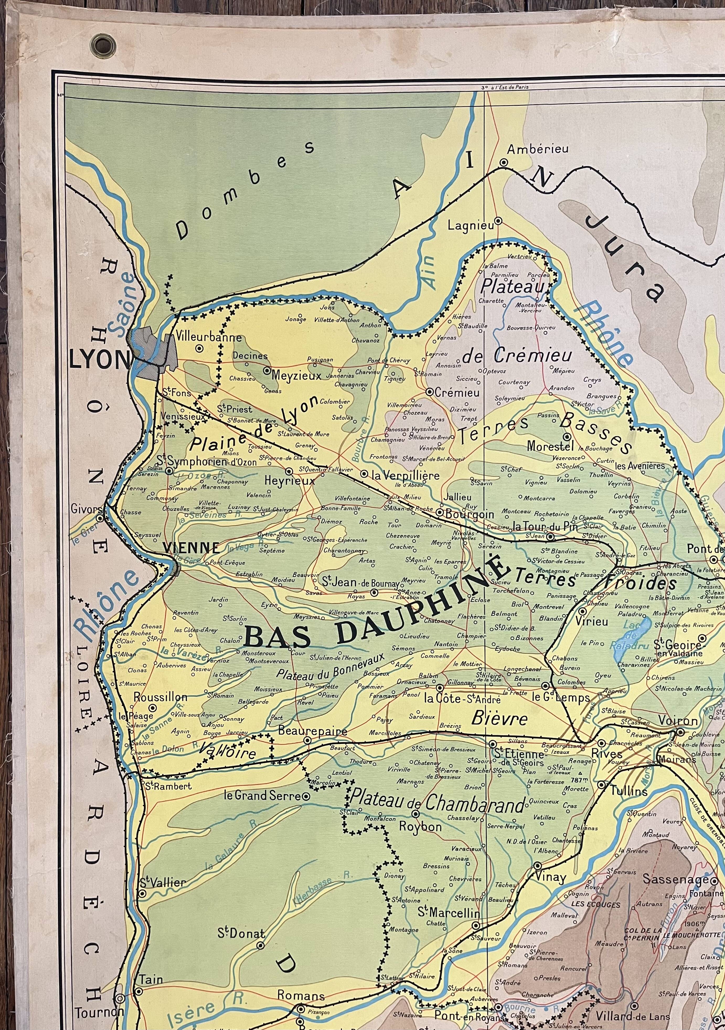 🌍 Old Arthaud map, 1930, Vidal type - France, Isère (Dauphiné)