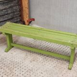 Vintage wooden bench grass green garden bench 140 cm
