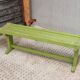 Vintage wooden bench grass green garden bench 140 cm