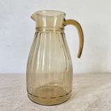 Smoked glass pitcher from the 70s