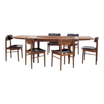 Teak table and 6 chairs