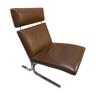 Lounge chair cuir marron