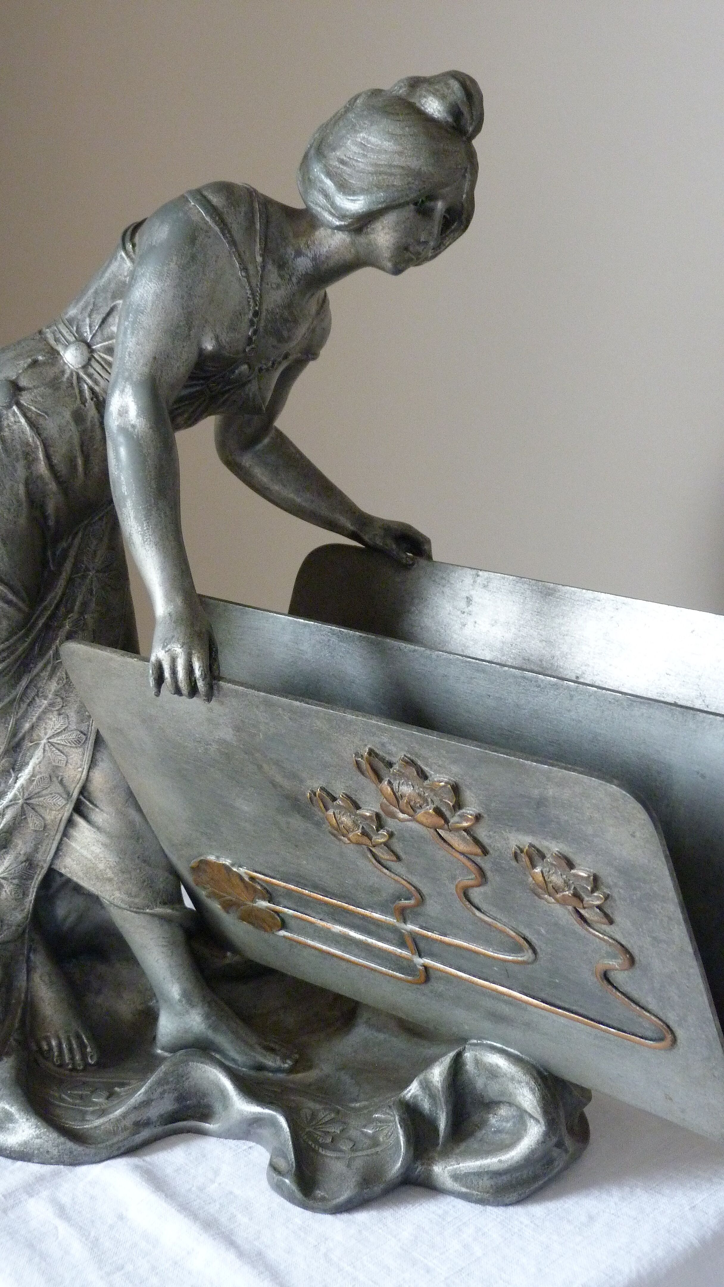 Art nouveau letter holder by Elsie Ward Hering