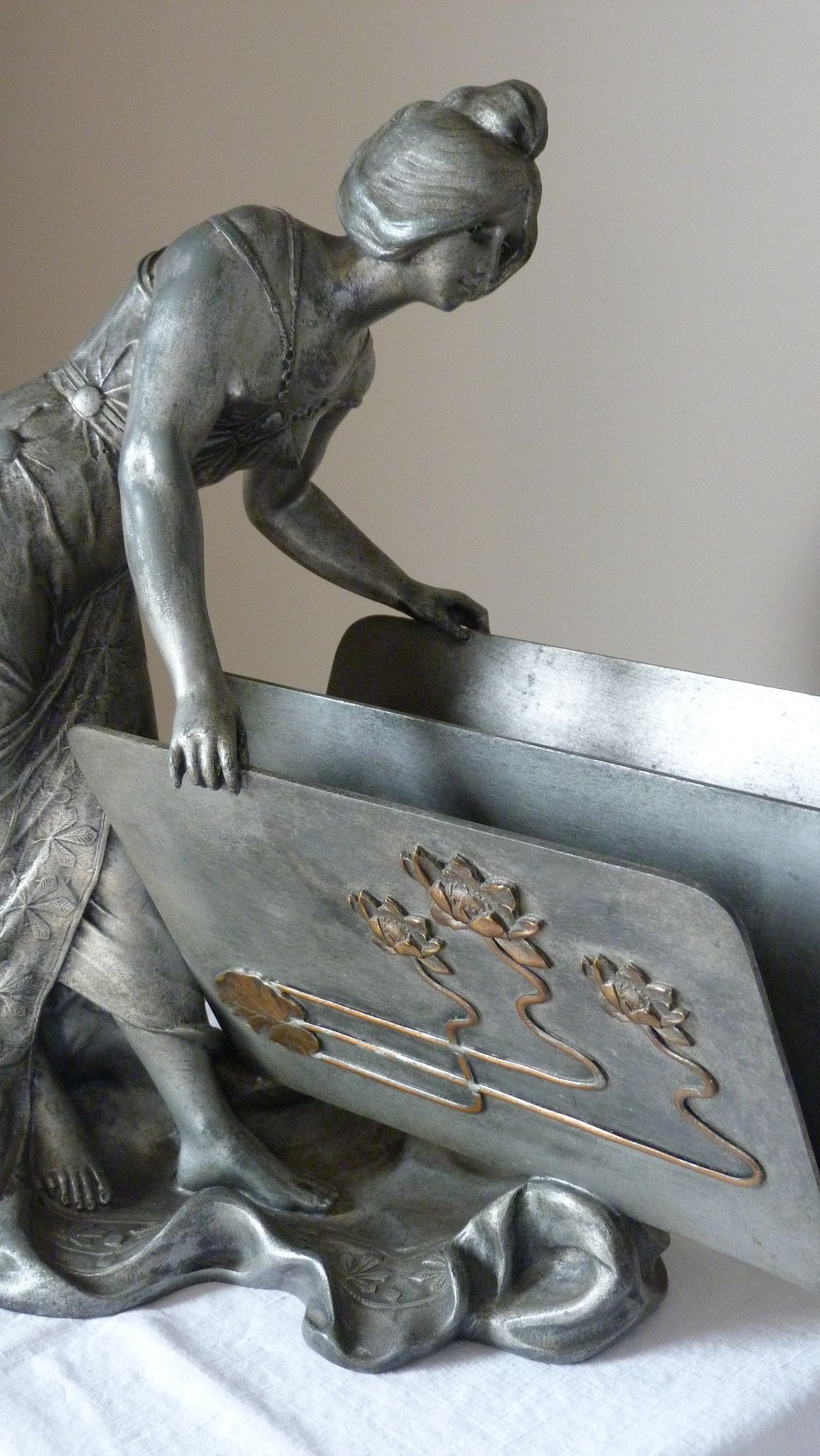 Art nouveau letter holder by Elsie Ward Hering