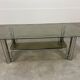Chrome metal and smoked glass coffee table, 70s