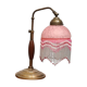 1920 lamp wood and bronze clichy glass 30x25