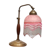 1920 lamp wood and bronze clichy glass 30x25
